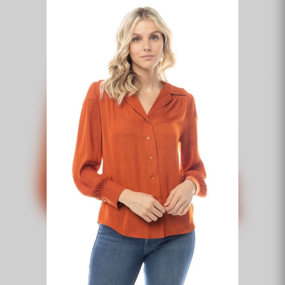 Contrast Yoke Button Down Top